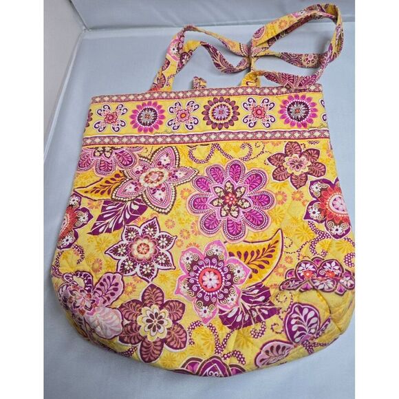 Vera Bradley Floral Quilted Tote Bag fairycore boho Bali Gold - Picture 6 of 7
